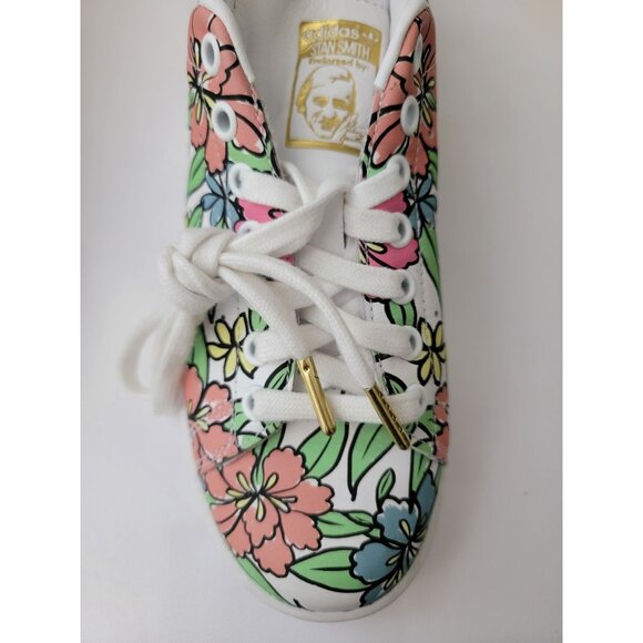 Adidas Originals Stan Smith Floral Leather Sneakers Women's Sz 6.5 GV7896 - Picture 8 of 11